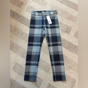 Janie and Jack Girls Plaid Jacquard Pant Skyline Blue Plaid NWT (Sz 6)